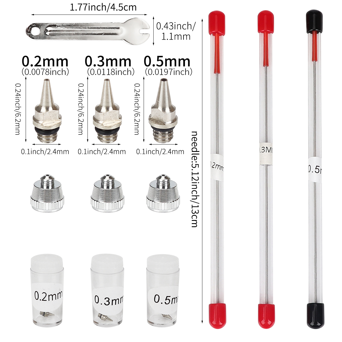 Set 3 0.2/0.3/0.5Mm Bình Bơm P - đánh giá và giá Airbrush Kit With Mini Compressor