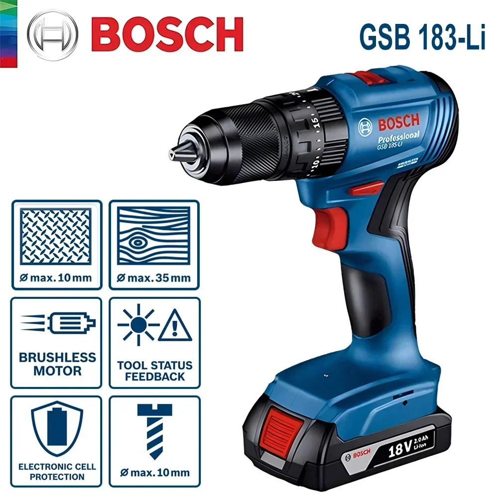 Bosch GSB183-LI 18V Cordless I - đánh giá và giá Brushless Cordless Electric Drill 18V
