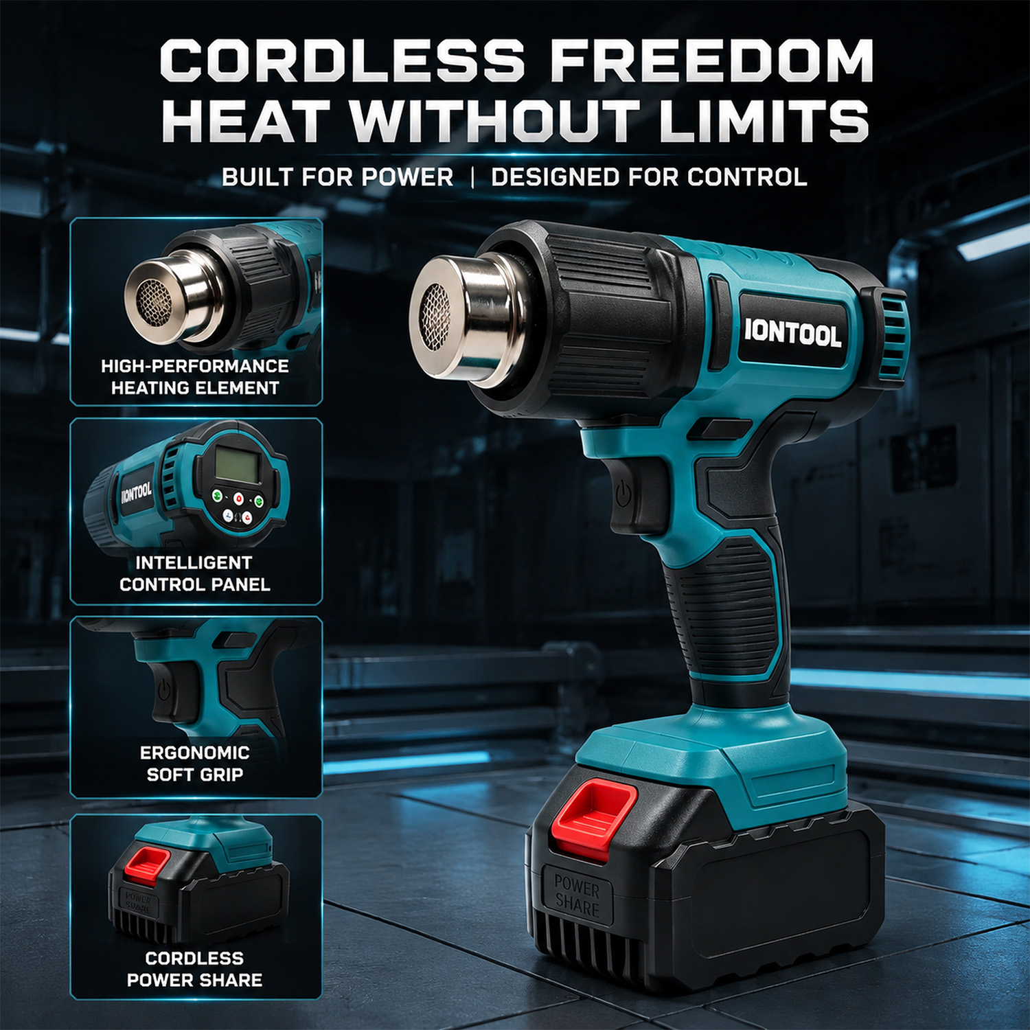 IONTOOL 550℃ 250/500LPM Cordle - đánh giá và giá Cordless Heat Gun For Shrink Tubing